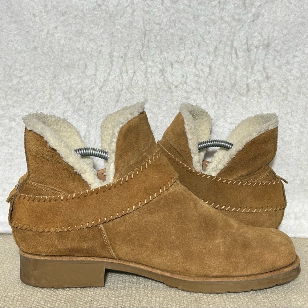 Skechers Womens Brown Suede/Fleece Lined Pull On Ankle Booties Boots SZ US 10 - Picture 6 of 11